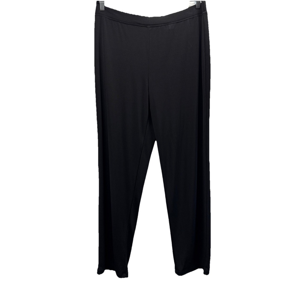 Susan Graver‎ Essentials Women's Pants Size LT Tall Black Silky Stretch Pull On